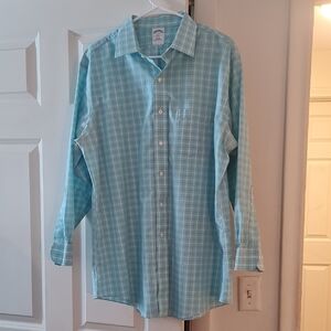 Brooks Brothers Light Blue Checkered Men's Shirt